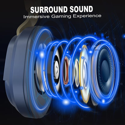 ELCTHUNDER Gaming Headset for Xbox One, PS5, PS4, PC - Kids Over-Ear Wired Headphones with Microphone and RGB Light