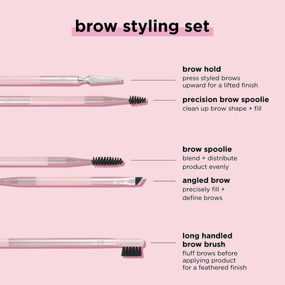 Real Techniques Eye Shade & Blend Makeup Brush Trio, For Eyeshadow & Liner, Makeup Tools for Shaping & Grooming Brows, Defined Makeup Look, Synthetic Bristles, Vegan & Cruelty-Free, 3 Count