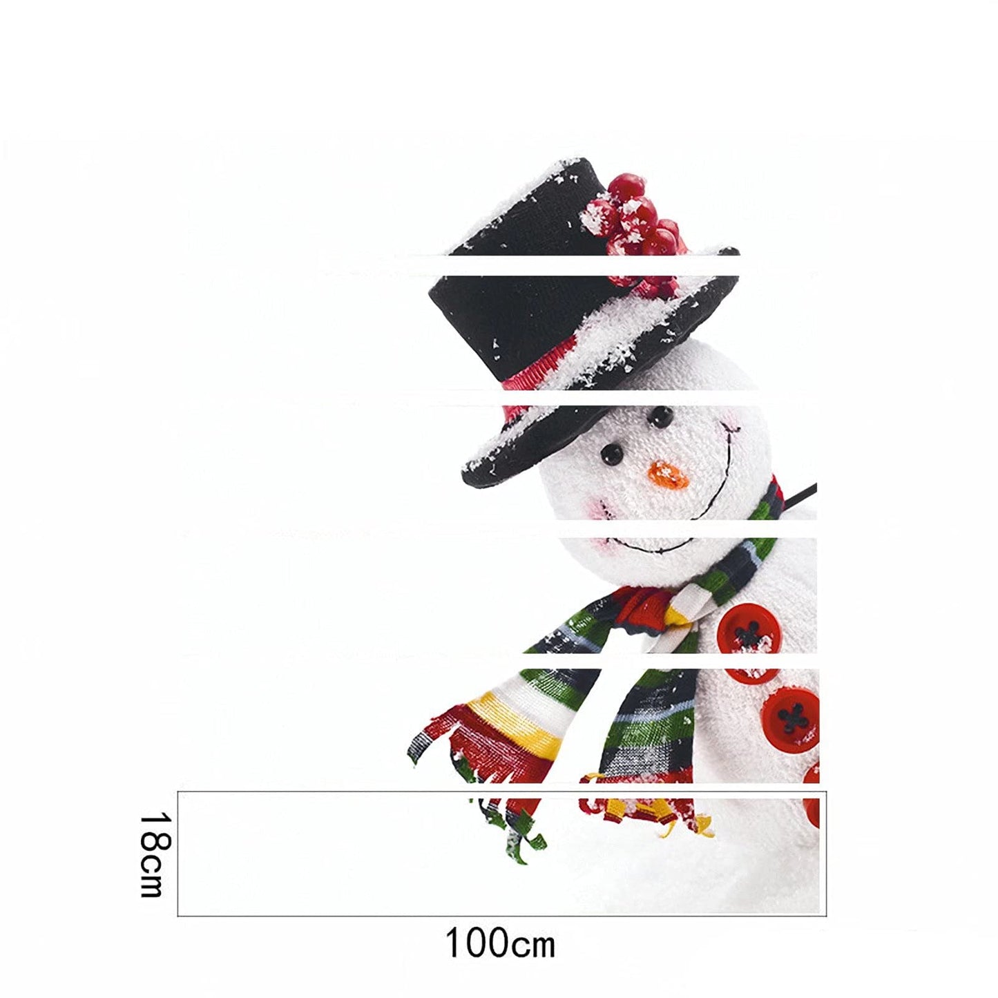 3D Christmas Stair Stickers Decals Staircase Decals Removable Tile Stair Risers Decals Decor,6PCS,Christmas Snowman