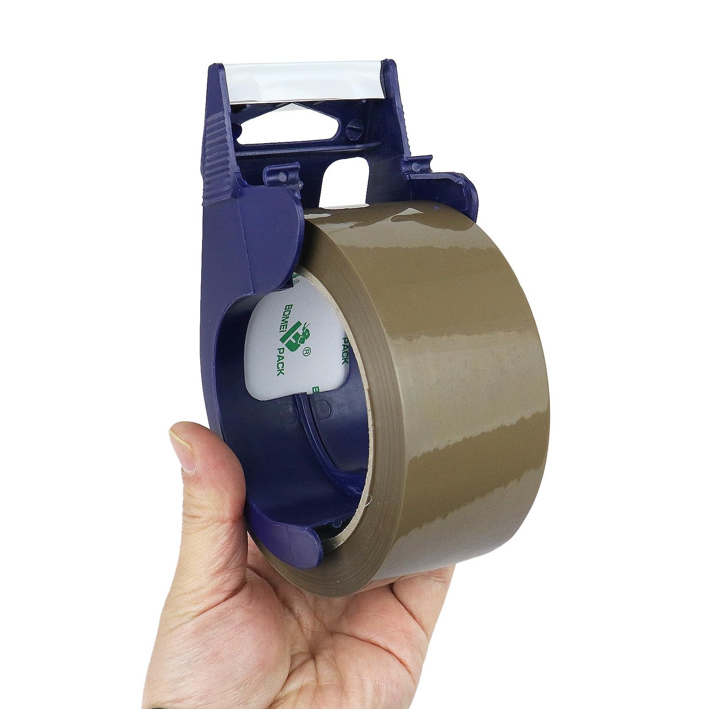 BOMEI PACK 6 Rolls Silent Brown Packing Tape, 1.88" x 60 yds,Heavy Duty Packaging Carton Tape for Shipping Packaing Moving Sealing, 2.4mil Thickness, 60 Yards Per Roll with Blue Dispenser