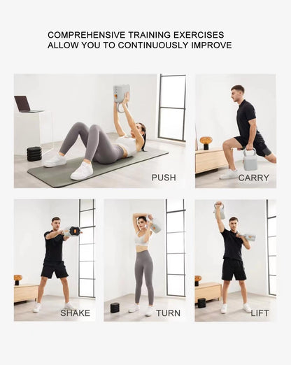Adjustable Kettlebell Set，6-in-1 Quick Weight Change 8.5-40lb, Kettle Grip，Space-Saving Design for Home Gym Combo, Suitable for Strength Training