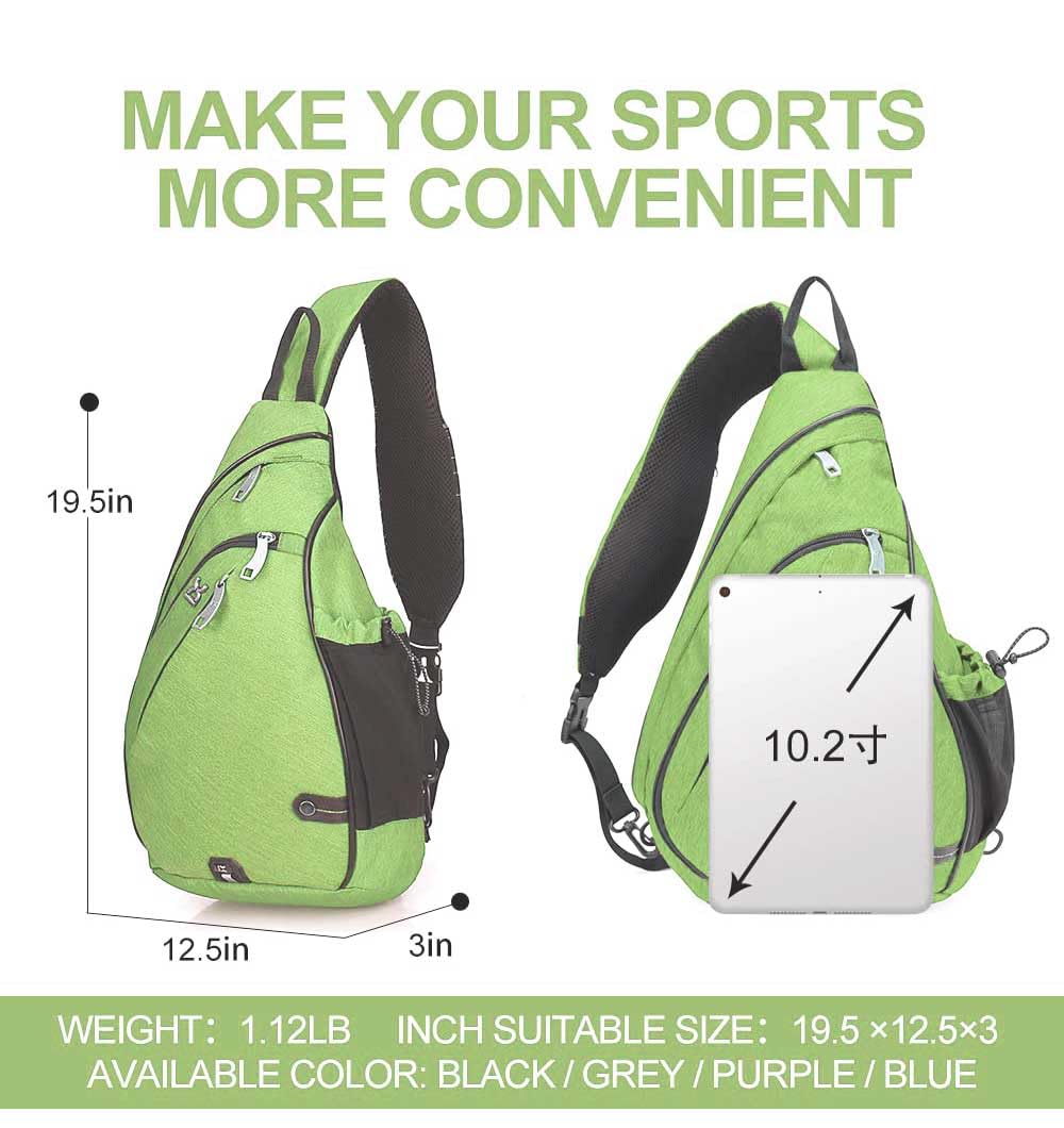 INOXTO Sling Bag, Multipurpose Crossbody Shoulder Bag for Men and Women (Fruit green)