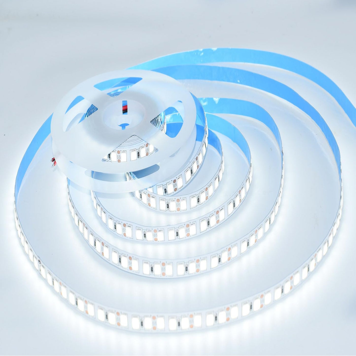 HAASHADA LED Lights Strips, Super Bright DC12V 5m/16.4ft 15000LM SMD5054 (5050 Upgraded) 600 LEDs Strip Lights, Dimmable Flexible LED Ribbon Tape Strips, Non-Waterproof Daylight White 6500K