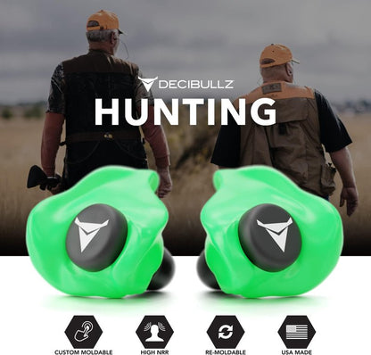 Decibullz Custom Molded Earplugs - 31dB Noise Reduction | Comfortable Hearing Protection for Shooting, Travel, and Concerts