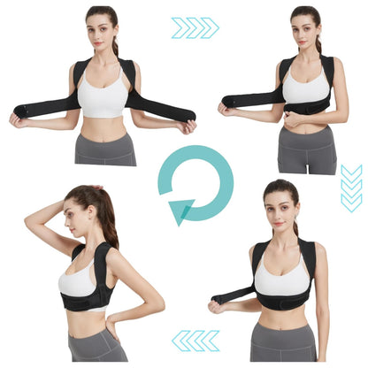 Posture Corrector for Women, 3rd Gen. Adjustable Back Support with Shoulder Brace, Back Straightener and Pain Relief for Men, Black (Large/XLarge)
