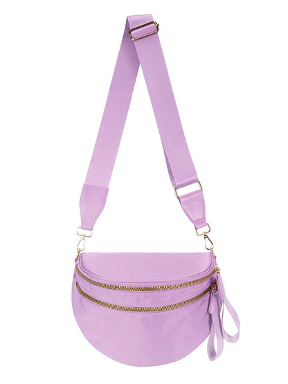 Pure Colour Crossbody Bag Bum Bag for Women,Spacious Purse Fanny Packs Belt Bag,Oversized Bum Bag (Colour Bum Bag-Beige)