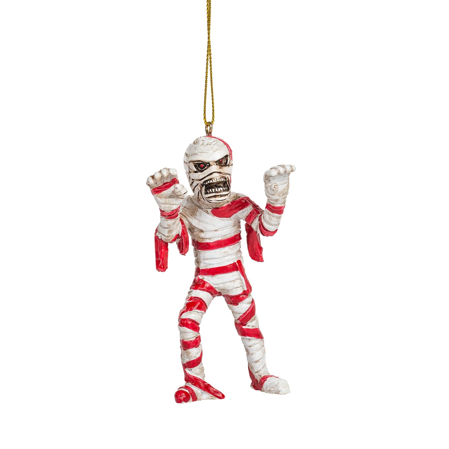 Scary Mummy Wrapped Like A Candy Cane Christmas Halloween Tree Ornmanet
