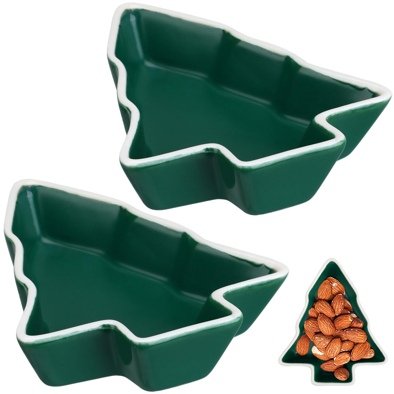 UPKOCH 4 Pcs Christmas Sauce Dish Snack Containers Restaurant Christmas Candy Dish Snack Trays Tree Plates Convenient Plates Household Trays Tree S