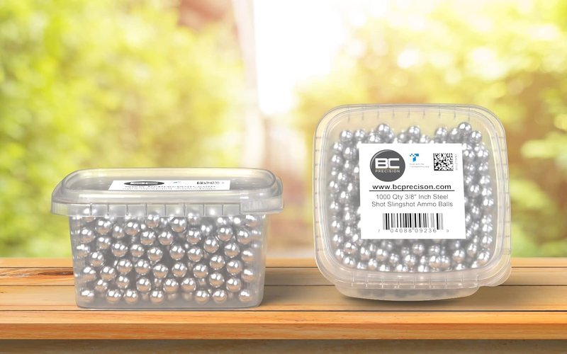BC Precision 3/8" Slingshot Ammo Balls - Grade A Steel, Easy Grip & Smooth Pull Back for Accurate Flight