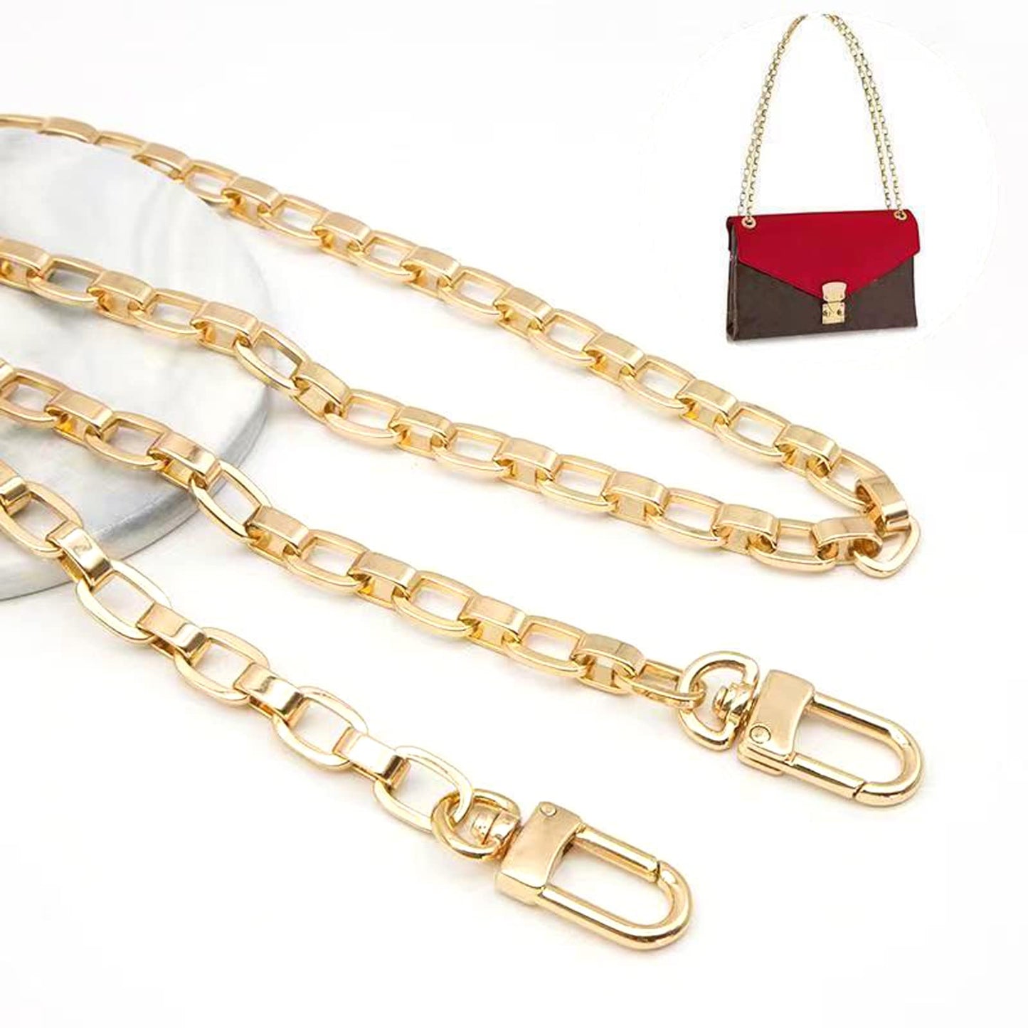 jiesinlov Purse Chain Strap CrossBody Handbag Shoulder Bag Strap Replacement Straps, with Metal Buckles (C 35.4in)