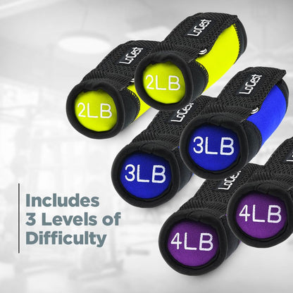 LoGest Soft Hand Weights with Adjustable Straps - Comes in 1LB Weights 2LB or 3LB 4LB - Comfortable Secure Weighted Neoprene Dumbbells with Straps for Walking Running Cardio Workout Physical Therapy