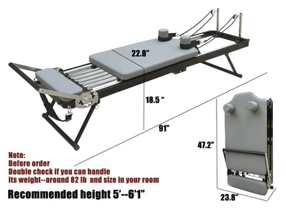 nexace 91" Pilates Reformer Machine Equipment with Spring for Home Workout,Foldable Reformer Pilates for Beginner ,Big Size