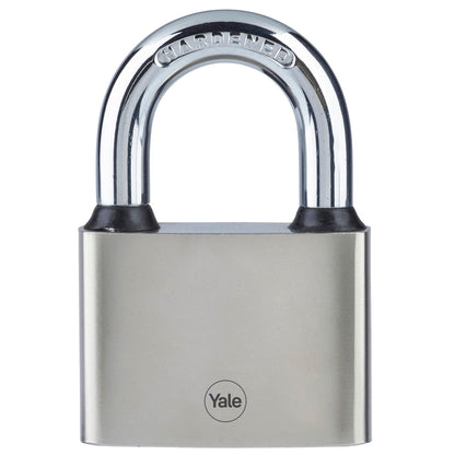 Yale - Y112/70/137/1 Iron Disc Padlock 70mm - Nickel Plated - Hardened Steel Shackle - Extreme Corrosion Resistance for Outdoor use