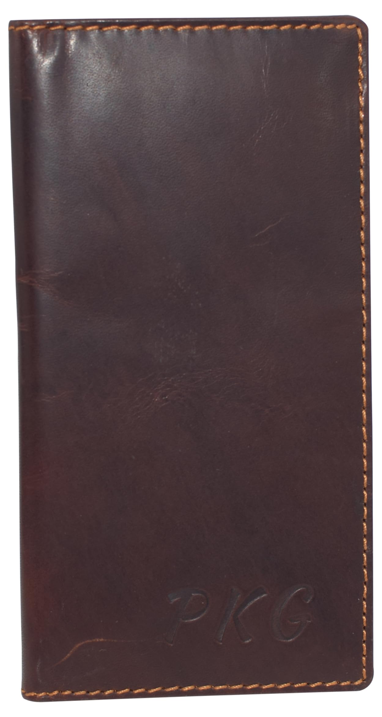 CAZORO Personalized Name Initials Wallets Vintage Leather RFID Bifold Checkbook Cover Holder Womens Mens (RHU Brown)
