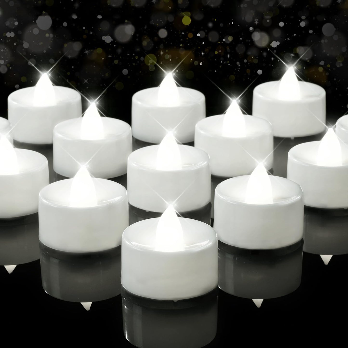 BEICHI Flameless Candles, 100Pack Battery Operated Candle, LED Tea Lights Candle Battery Operated, Flickering Fake Votives for Wedding Halloween Christmas Diwali- Pure White Light