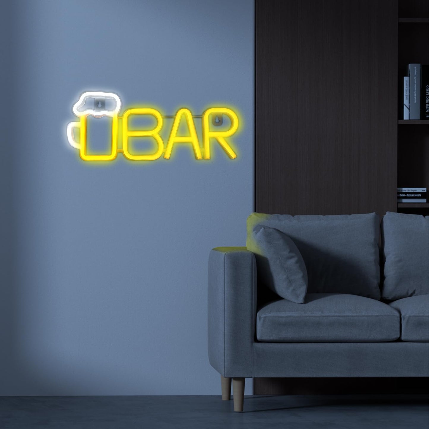 VOCAON Bar Beer Neon Signs Light Wall Decor USB/Battery Powered Neon Lights for Bedroom Girls Kids Birthday Party LED Bar Signs for Home Bar, Bistro, Party, Club, Home Theater (Warm White)