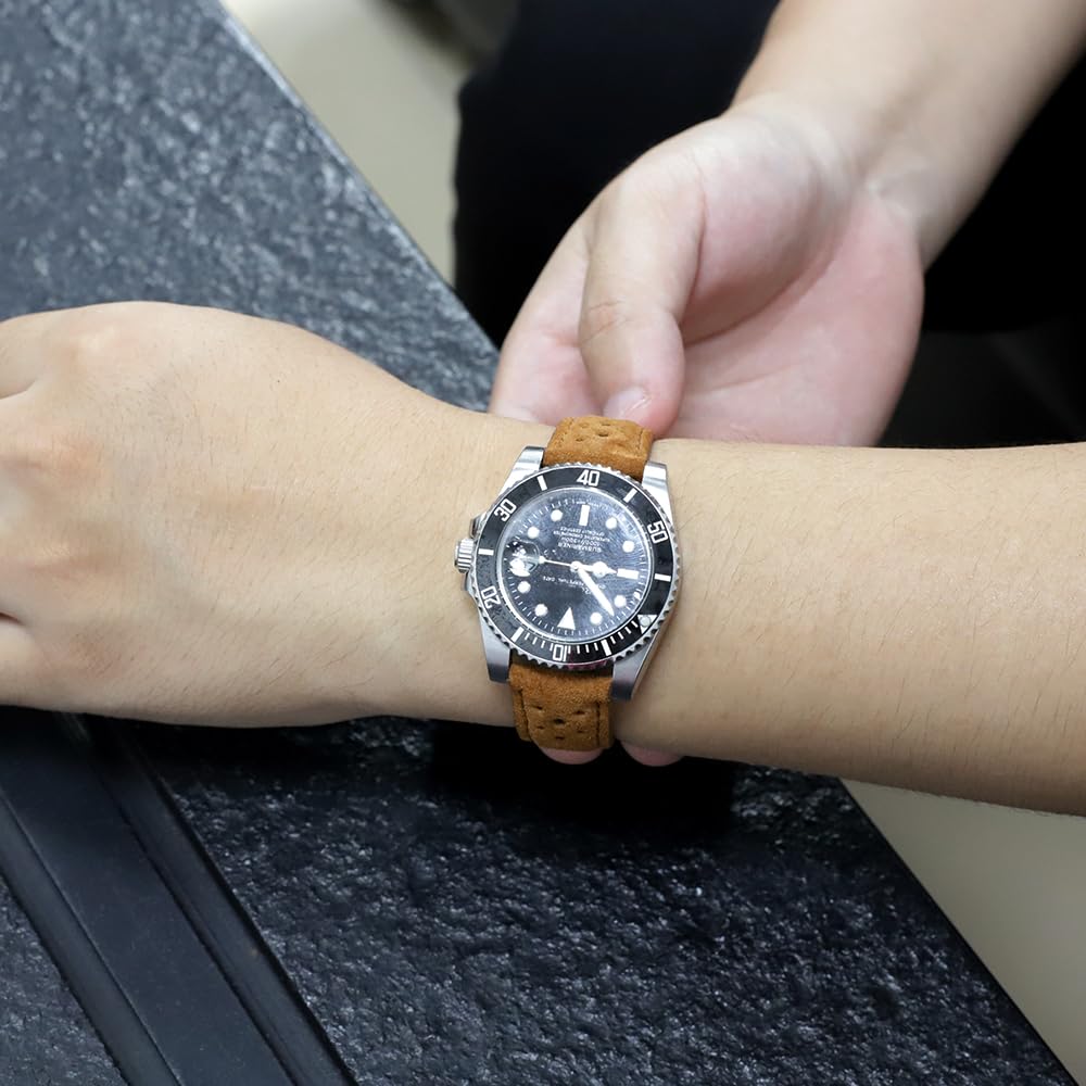 Onthelevel Suede Leather Watch Strap 18mm 19mm 20mm 21mm 22mm 24mm Rally Racing Watch Band With Quick Release Replacement Watchband