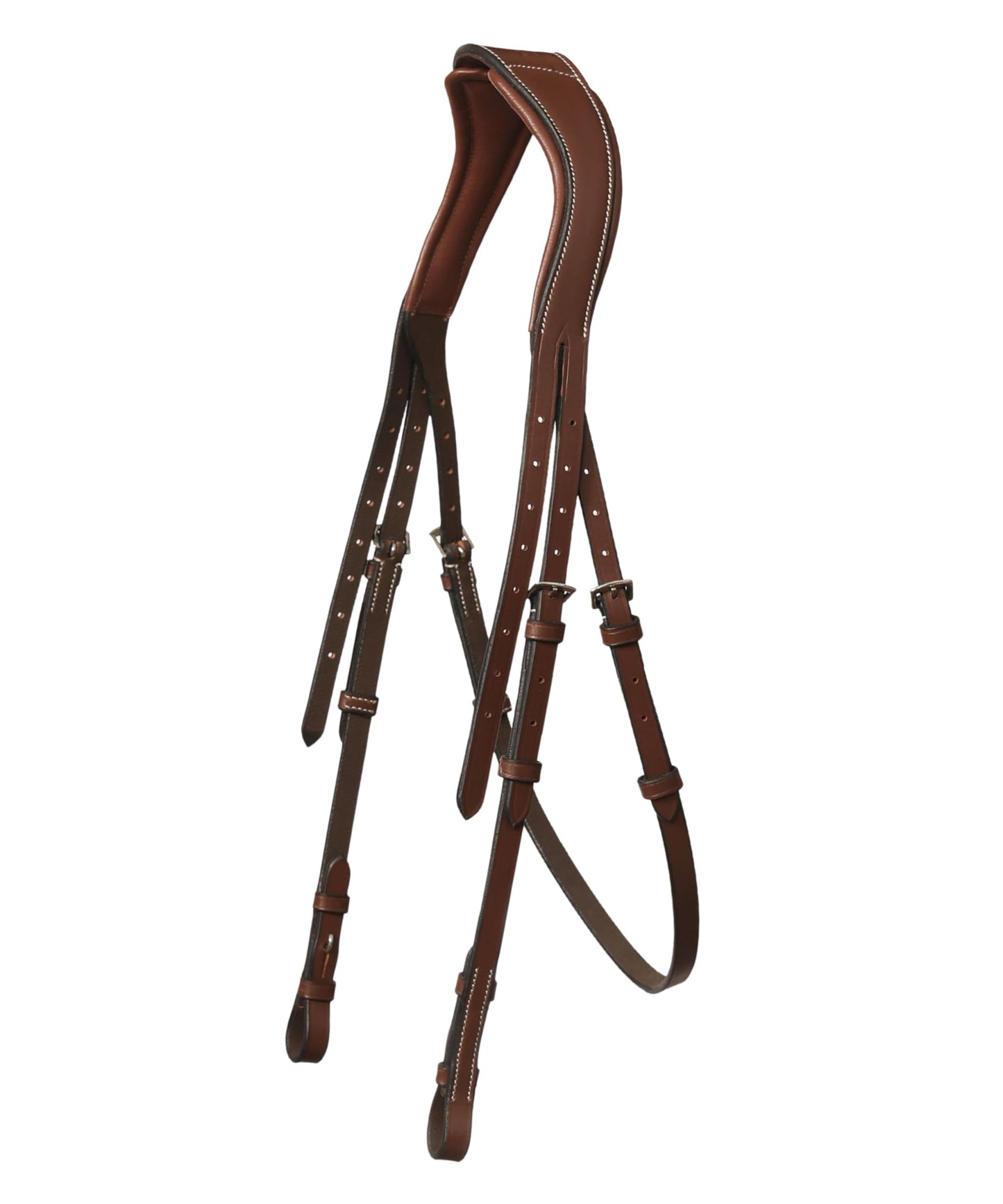 Exion Horse English Jumping Flash Bridle with Ergonomic Crownpiece, Soft Padded Anatomical Snaffle Noseband & Rubber Reins | Royal English Bridle (Oak Brown, Over)