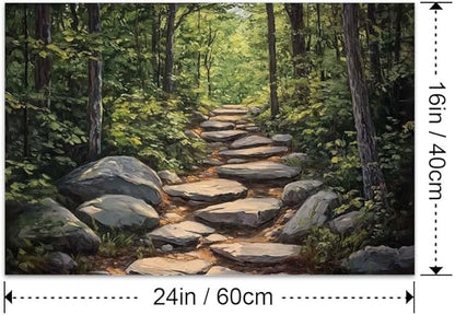 Yesad Nature Wall Art, Forest Path Landscape Wall Decor, Modern Farmhouse Canvas Art Abstract Botanical Canvas Décor Home Decorations for Living Room Bedroom (Unframed,24”x16”, Path)