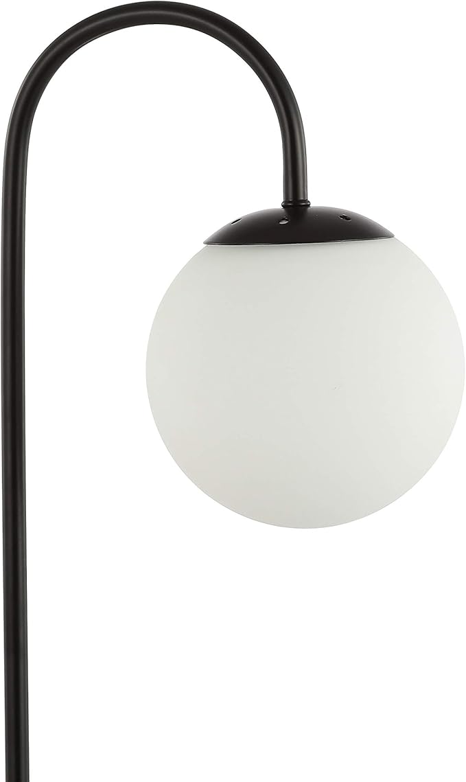 JONATHAN Y JYL6010A Arco 18.25" Iron/Glass Minimalist Mid-Century Globe LED Table Lamp Contemporary Glam Minimalist Bedside Desk Nightstand Lamp for Bedroom Living Room Office College Bookcase, Black