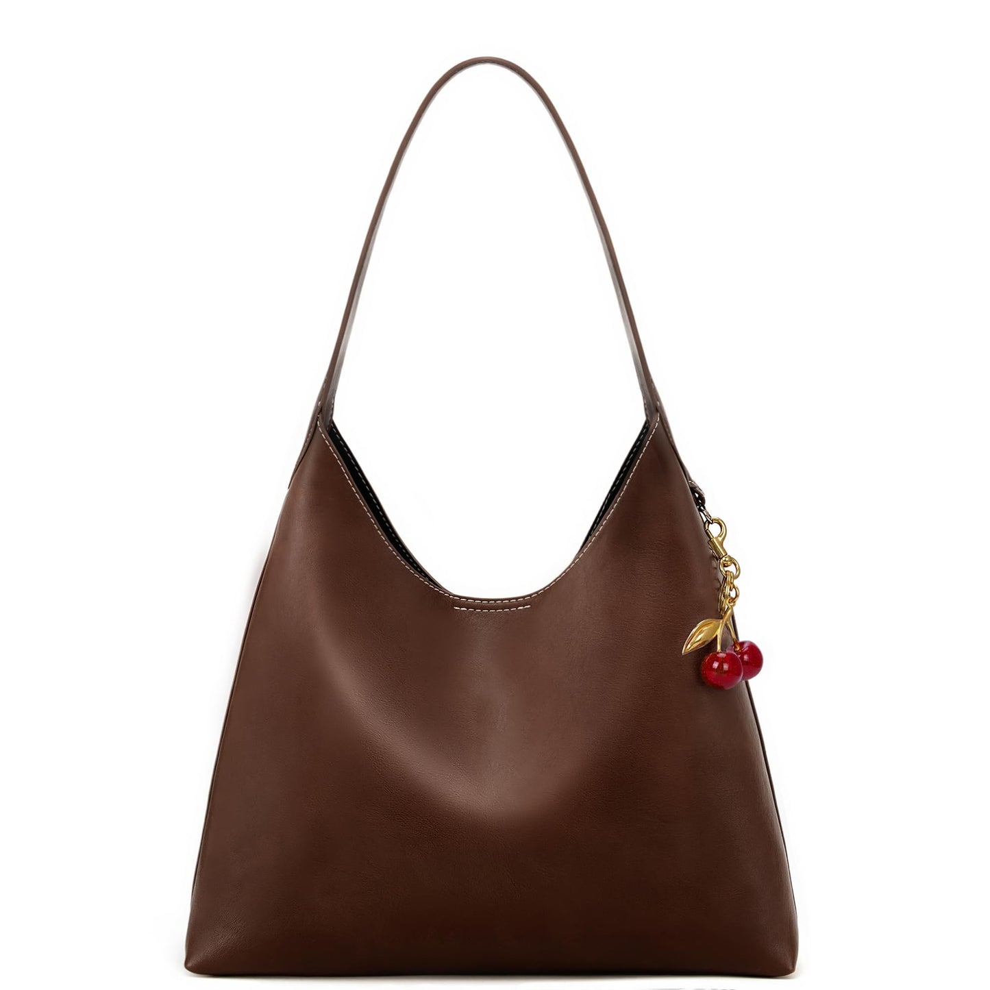 Goinsound Hobo Bags for Women Slouchy Tote Purse with Cherry Charm Trendy Designer Handbag for Fall Fashion