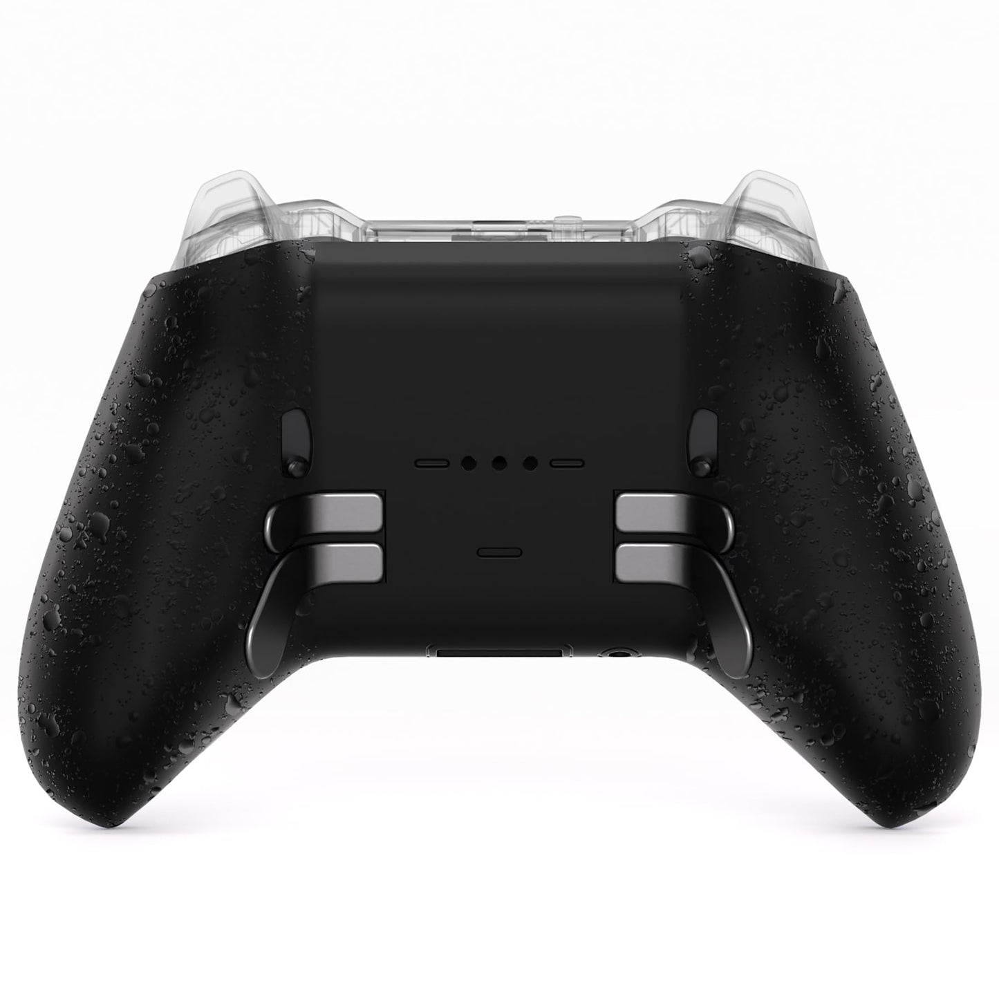 eXtremeRate Replacement Bottom Shell Case for Xbox Elite Series 2 Controller, Textured Black Non-Slip Back Housing Shell, 3D Splashing Cover for Xbox Elite Series 2 Core Wireless Controller Model 1797