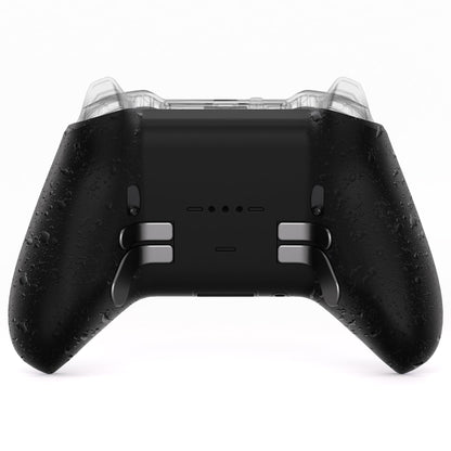 eXtremeRate Replacement Bottom Shell Case for Xbox Elite Series 2 Controller, Textured Black Non-Slip Back Housing Shell, 3D Splashing Cover for Xbox Elite Series 2 Core Wireless Controller Model 1797