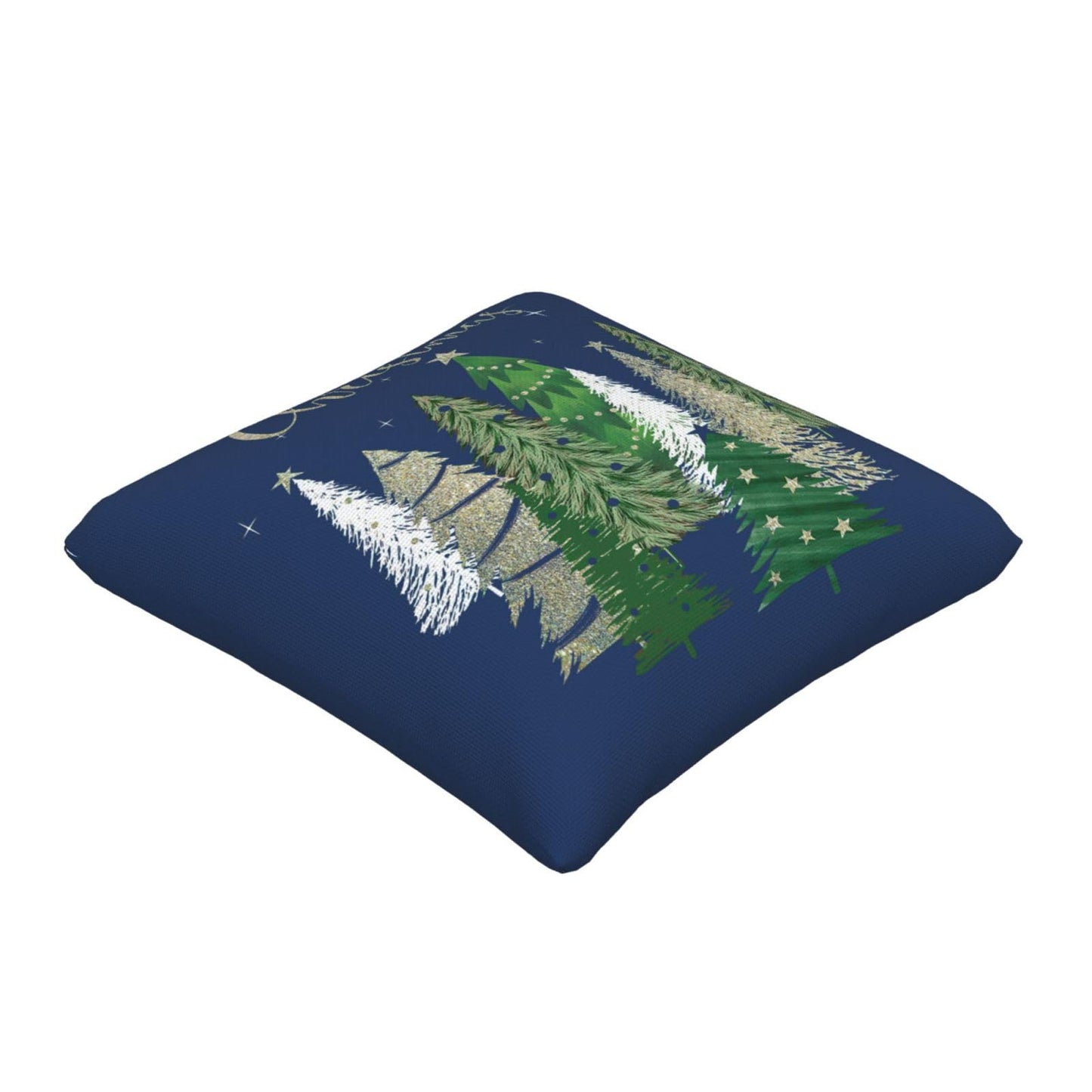 AELUTYSH Blue Christmas Pillow Covers 18x18 Inch Set of 2, Christmas Tree Gold Star Decorative Throw Pillows Winter Pillow Case Holiday Christmas Decor Cushion Cover for Home Sofa Couch