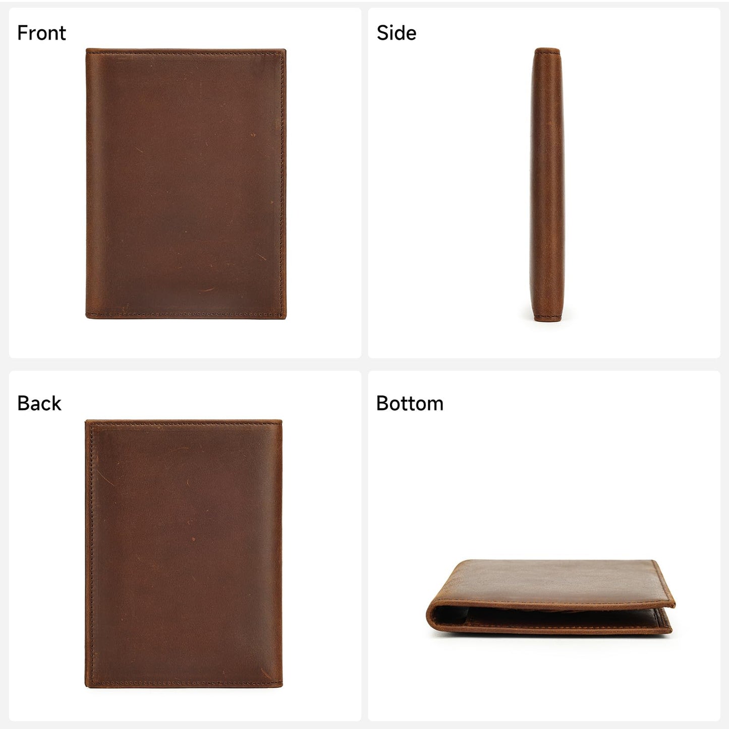 Genuine Leather Passport Holder Handmade Passport cover Lightweight Travel Bifold Passport coffee