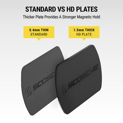 Scosche MAGRKI MagicMount Replacement Metal Plate Kit for Phone, Metal Plates for Magnetic Mount Cell Phone Holder for Car, Universal with All Devices and Phone Case, Black