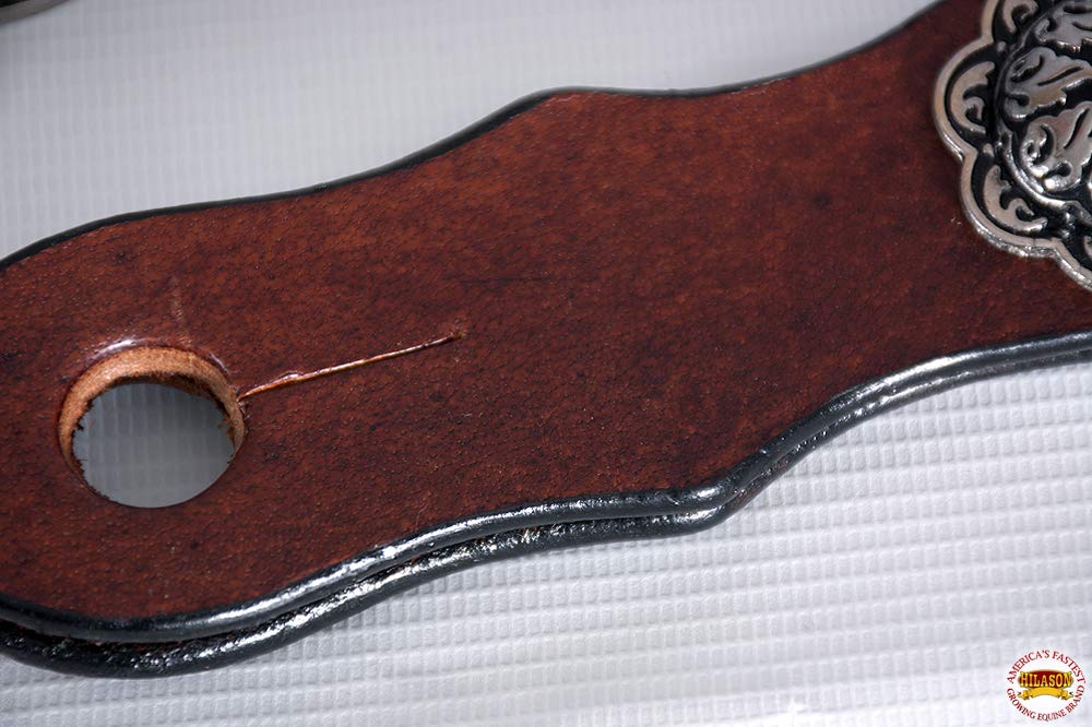 HILASON Dark Brown 8" Slobber Straps for Rein-Water Loop Ties Quick Change Buckle | Horses Leather Strap