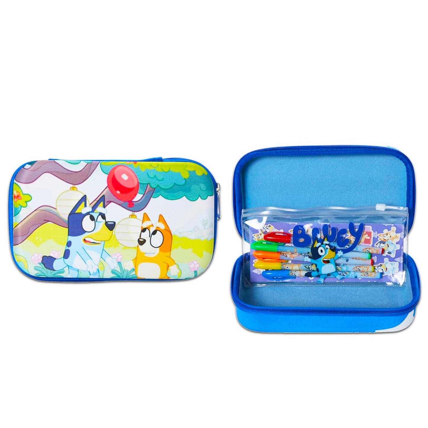 Bluey School Supplies Set for Kids - Bundle with Pencil Case and 2 Portfolio Folders for Elementary Students | Bluey School Supplies for Boys, Girls
