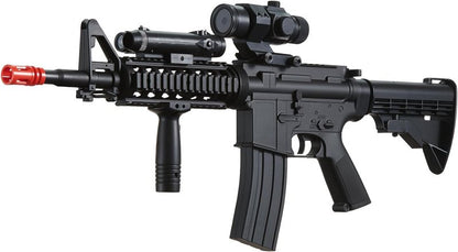 Airsoft M4 RIS Electric AEG Rifle - Full Automatic, Black | Battery & Charger Included
