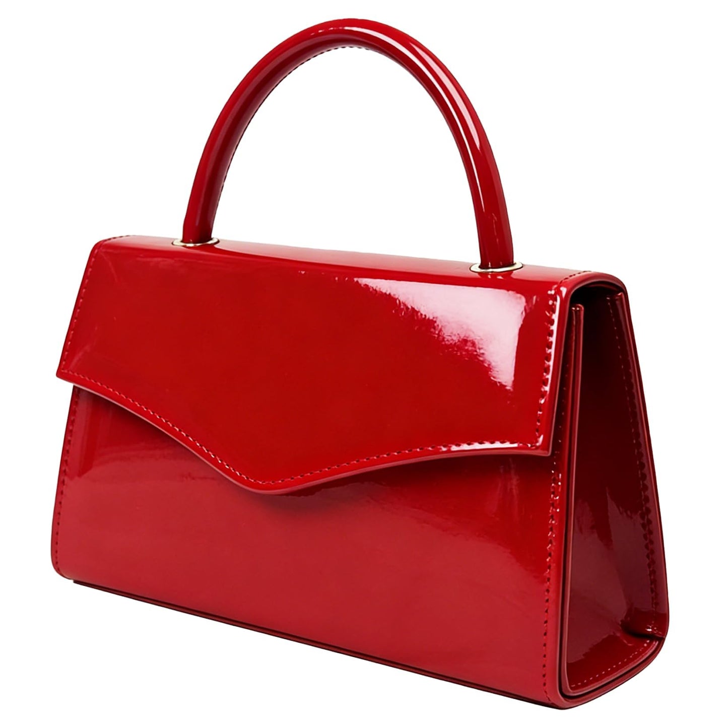 BYWAUQI Evening Clutch Purses for Women Patent Leather Purse Black Clutch for Formal Prom Wedding Party Brida Cocktail(Red)