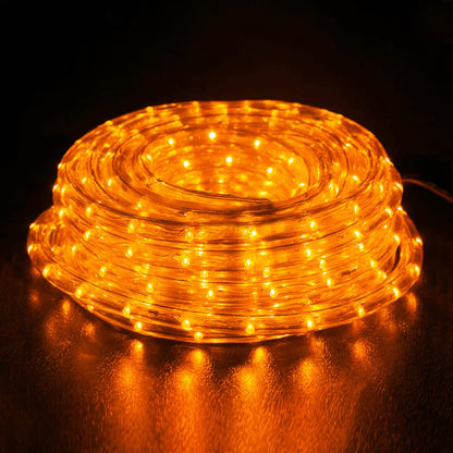 WYZworks 576LEDs, 50ft LED Outside Rope Lights, Waterproof Permanent Outdoor ETL Certified Connectable Clear Tube, Christmas Palm Tree Holiday Decorative Landscape Patio Accent Lighting - Orange