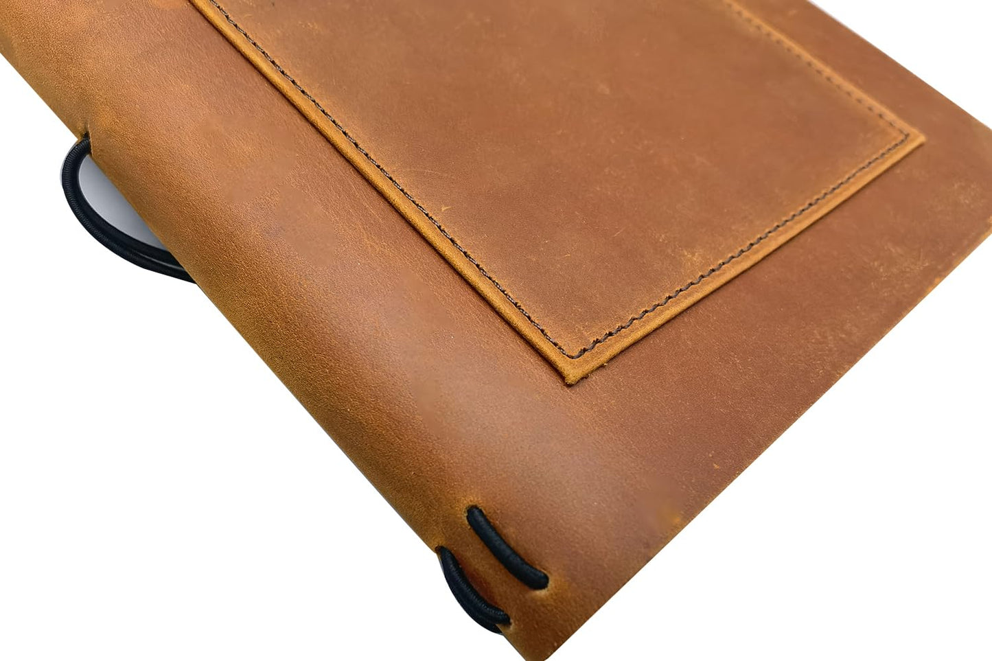 KISSKI A5 Journal Cover for Men, Small Leather Travel Planner Organizer Cover with Phone/Pen Pocket, Travelers Notebook Cover Case for 5.5 x 8.5 Inserts Writing Paper/Note, Gift for Women, Brown