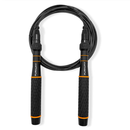 LYRA Adjustable Speed Jump Rope – 360° Ball Bearings, Steel Cable & Aluminum Handles – Fast Double Unders for CrossFit, HIIT & Fitness Workouts – Carry Bag & Extra Cable Included