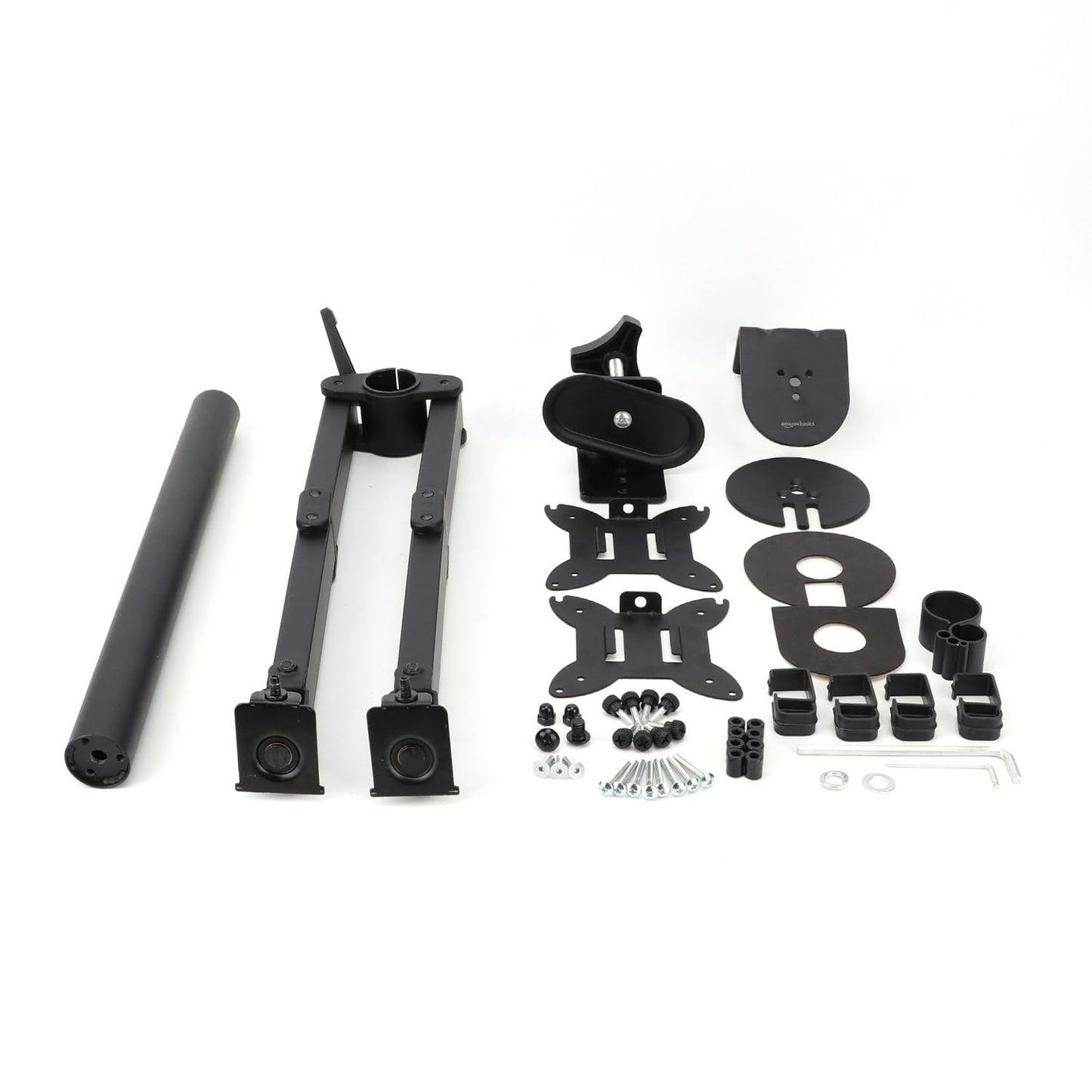 Amazon Basics Adjustable Dual Monitor Desk Mount, Holds up to 32" Monitors, Black