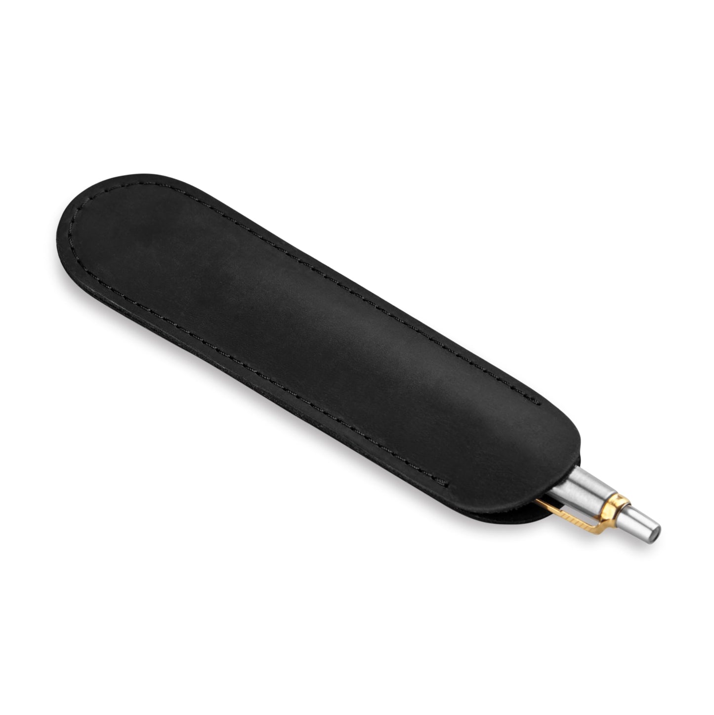 MAKYN Leather Pen Case, Single Pen Pouch Cover, Fountain Pen Sleeve Holder (Black)