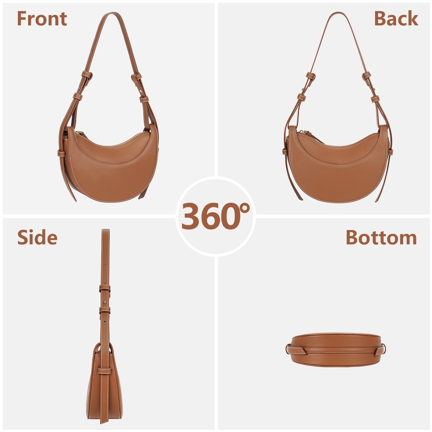 Faux Leather Saddle Bag for Women Shoulder Bag Crescent Purse Trendy Crossbody Purse Hobo Handbag