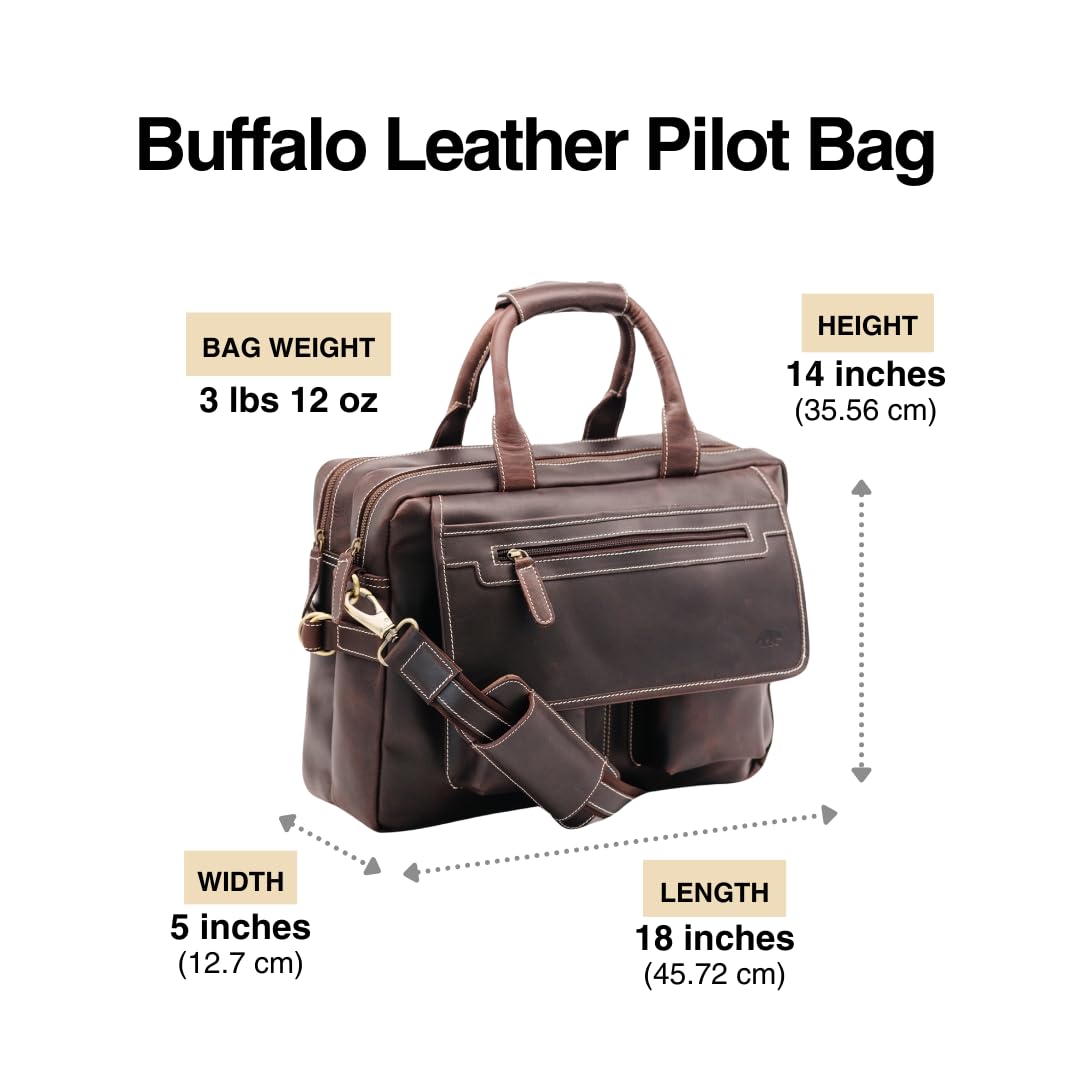 Buffalo Leather Pilot Bag (Dark Walnut)