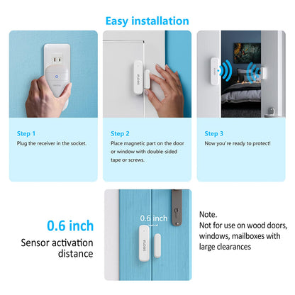 SECRUI Door Chime, Door Open Sensor Chime for Business/Home When Entering, Adjustable Volume, Easy Installation, 400ft Range, 52 Chimes, M508+D7