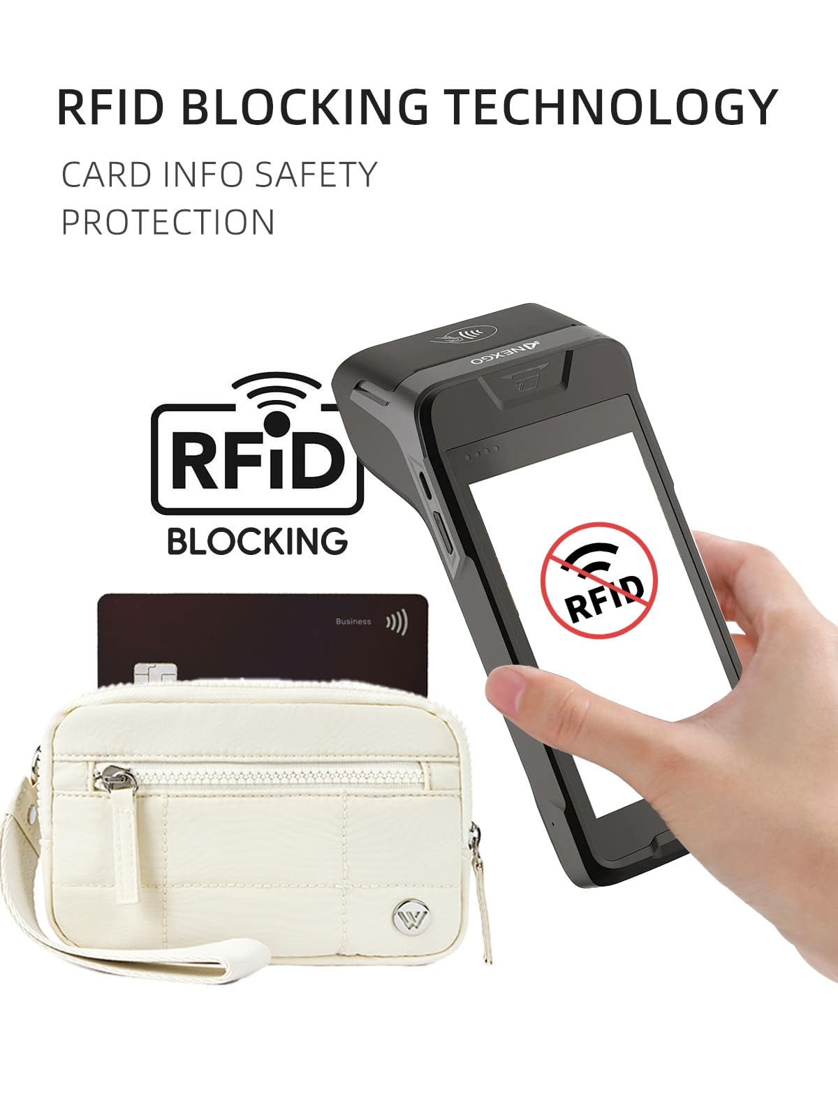 WESTBRONCO Wristlet Wallets for Women – RFID Blocking Quilted Nylon Phone Wallet Clutch, Zip Around Card Holder Purse for Travel & Everyday Use