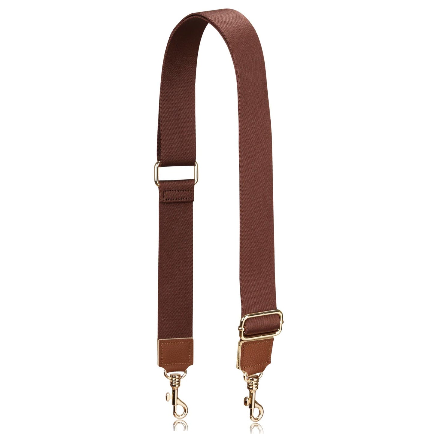 Allzedream Thick Purse Strap Wide Adjustable Replacement Crossbody Bag Handbag (Dark Brown-Leather tip)