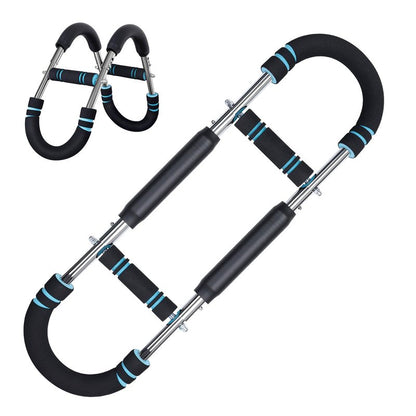 Twister Arm Trainer, 60-100lb Adjustable Chest & Arm Workout Tool, Compact Twister Arm Strengthener, Portable Power Twister Bar with Snap - Together Detachable Design for Fitness Anywhere(Blue)