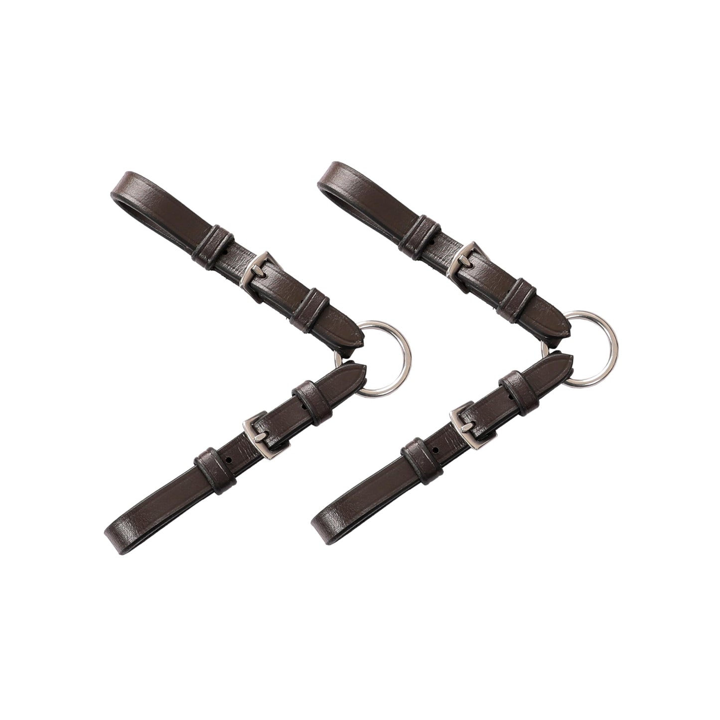 Exion Adjustable Pelham Bit Converter for Horse Bridle – Leather Single Rein Rounding Strap with Double Buckles – English Tack for Jumping & Training – Stainless Steel Hardware – Black & Brown