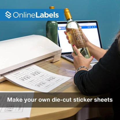 8.5 x 11 Crystal Clear Gloss Sticker Paper (Inkjet Printers Only) - 250 Sheets - Full Sheet Labels - OnlineLabels