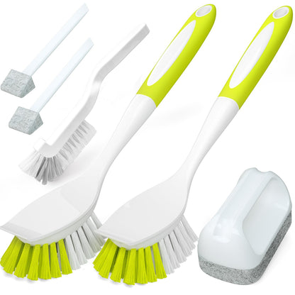 Holikme 6Pack Kitchen Cleaning Brush, Green