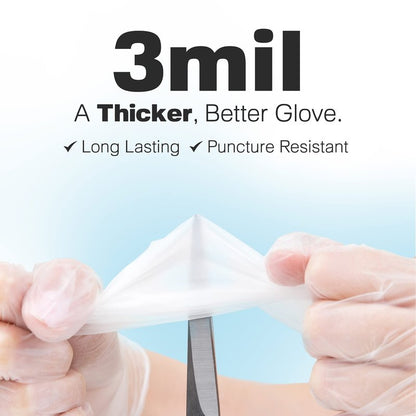 Raxwell Clear Vinyl Disposable Gloves 3 mil Medium - 98-Cases per Pallet, 1000ct/Case
