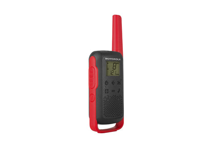 Motorola Solutions, Portable FRS, T210, Talkabout, Two-Way Radios, Rechargeable, 22 Channel, 20 Mile, Black W/Red, 2 Pack